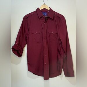 Bruno New York L Burgundy Button-Up Shirt